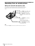 Предварительный просмотр 42 страницы Sony SPP-A1070 - Caller Id Telephone Operating Instructions Manual