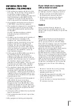 Preview for 3 page of Sony SPP-A2480 - Cordless Telephone With Answering System Operating Instructions Manual