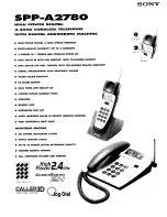 Предварительный просмотр 1 страницы Sony SPP-A2780 - 2.4ghz Cordless Telephone Specifications