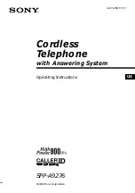 Sony SPP-A9276 - Cordless Telephone With Answering Machine Operating Instructions Manual предпросмотр