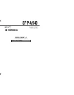 Preview for 1 page of Sony SPP-A940 - 900 Mhz Cordless Telephone Service Manual