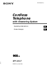 Sony SPP-A947 Operating Instructions Manual предпросмотр