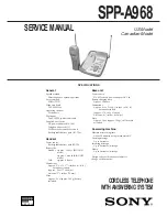 Sony SPP-A968 - Cordless Telephone Service Manual preview