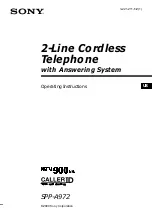 Sony SPP-A972 - Cordless Telephone With Answering System Operating Instructions Manual preview