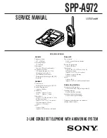 Preview for 1 page of Sony SPP-A972 - Cordless Telephone With Answering System Service Manual