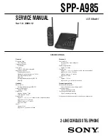 Preview for 1 page of Sony SPP-A985 - Cordless Telephone With Answering System Service Manual