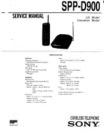 Preview for 1 page of Sony SPP-D900 - 900 Mhz Cordless Telephone Service Manual