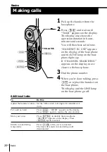 Предварительный просмотр 20 страницы Sony SPP-ID975 - Cordless Telephone Operating Instructions Manual