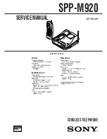 Sony SPP-M920 Primary Service Manual preview