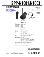 Sony SPP-N1001 Service Manual preview