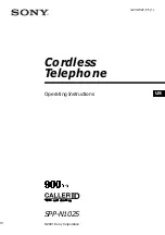 Предварительный просмотр 1 страницы Sony SPP-N1025 - Cordless Telephone Operating Instructions Manual