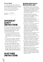 Предварительный просмотр 2 страницы Sony SPP-N1025 - Cordless Telephone Operating Instructions Manual