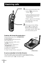 Предварительный просмотр 22 страницы Sony SPP-N1025 - Cordless Telephone Operating Instructions Manual