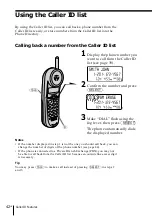 Предварительный просмотр 42 страницы Sony SPP-N1025 - Cordless Telephone Operating Instructions Manual