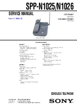 Предварительный просмотр 1 страницы Sony SPP-N1025 - Cordless Telephone Service Manual