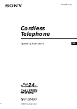 Предварительный просмотр 1 страницы Sony SPP-S2430 - Cordless Telephone Operating Instructions Manual