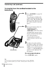 Предварительный просмотр 54 страницы Sony SPP-S2430 - Cordless Telephone Operating Instructions Manual