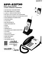 Sony SPP-S2730 - Cordless Telephone Specifications preview