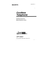 Sony SPP-S9001 - Cordless Telephone Operating Instructions Manual preview