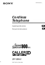 Предварительный просмотр 1 страницы Sony SPP-SS960 - Cordless 900 Mhz Telephone Operating Instructions Manual