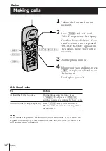 Предварительный просмотр 14 страницы Sony SPP-SS960 - Cordless 900 Mhz Telephone Operating Instructions Manual