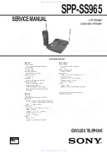 Sony SPP-SS965 - Cordless Telephone Service Manual preview