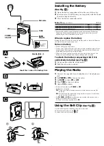 Предварительный просмотр 2 страницы Sony SRF 59 - Sports Radio Walkman Personal Operating Instructions