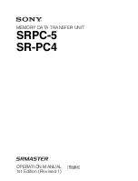 Предварительный просмотр 1 страницы Sony SRMASTER SR-PC4 Operation Manual