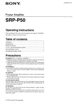 Sony SRP-P50 Operating Instructions Manual preview