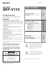 Preview for 1 page of Sony SRP-V110 Operation Manual