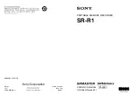 Sony SRR1 Operation Manual preview