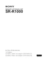 Sony SRR1000 Installation Manual preview