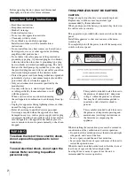 Предварительный просмотр 2 страницы Sony SRR1000 Operation Manual