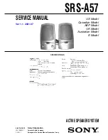 Предварительный просмотр 1 страницы Sony SRS-A57 Service Manual