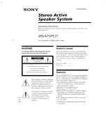 Sony SRS-A71 Operating Instructions preview