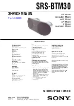 Sony SRS-BTM30 - Wireless Speaker Sys Service Manual предпросмотр