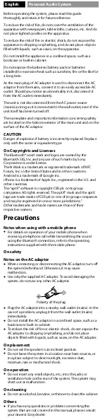 Preview for 2 page of Sony SRS-BTX500 User Manual