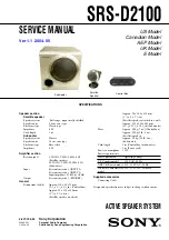 Preview for 1 page of Sony SRS-D2100 Service Manual