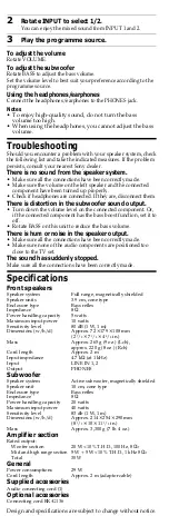 Preview for 4 page of Sony SRS-D313 User Manual