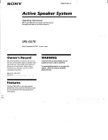 Preview for 1 page of Sony SRS-GS70 - Shoulder Speaker System Operating Instructions