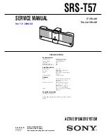 Предварительный просмотр 1 страницы Sony SRS-T57 Service Manual