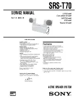 Preview for 1 page of Sony SRS-T70 Service Manual