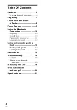 Preview for 4 page of Sony SRSBT100 - Bluetooth Stereo Speakers Operating Instructions Manual