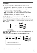 Preview for 5 page of Sony SRSBT100 - Bluetooth Stereo Speakers Operating Instructions Manual