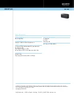 Preview for 1 page of Sony SRSBT100 - Bluetooth Stereo Speakers Specifications