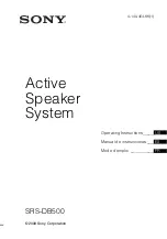 Preview for 1 page of Sony SRSDB500 - SRS 2.1-CH PC Multimedia Speaker Sys Operating Instructions Manual