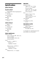 Предварительный просмотр 58 страницы Sony SRSDB500 - SRS 2.1-CH PC Multimedia Speaker Sys Operating Instructions Manual