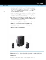 Sony SRSDB500 - SRS 2.1-CH PC Multimedia Speaker Sys Specifications preview