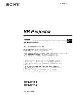 Предварительный просмотр 1 страницы Sony SRX- R110 Operating Instructions Manual