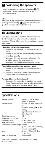 Preview for 5 page of Sony SS-CS5 User Manual